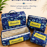 Travel Combo of 4 | Medium Suitcase Pouch + Shoe Bag + Triozip + Medi Pouch