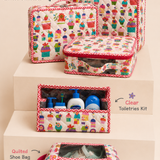 Premium Quilted Travel Combo of 5 | 3 Suitcase Pouches + Toiletry Kit + Shoe Bag