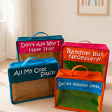Quirky Text Color Block Suitcases