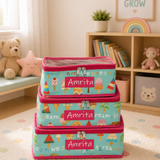 Set of 3 Clear Top Non Quilted Suitcase