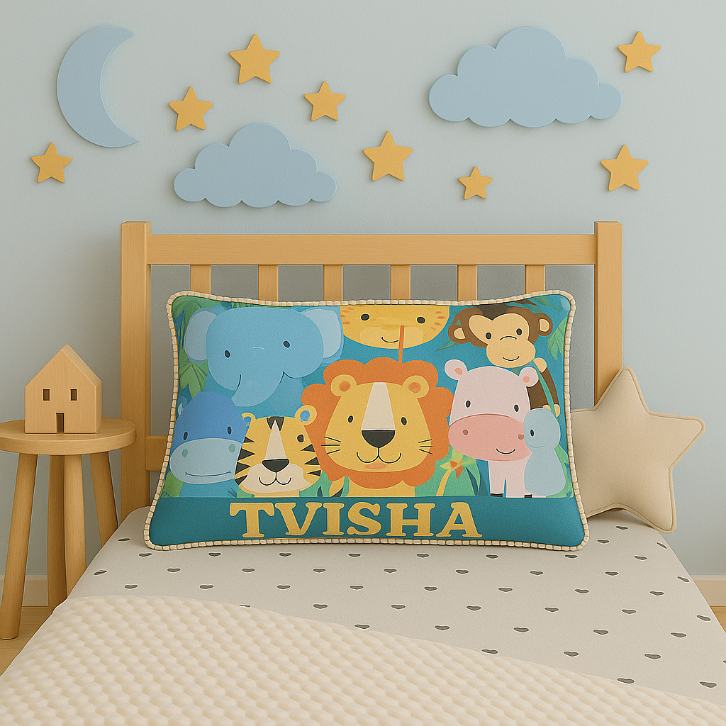 Jungle Theme Name Pillow