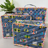 Set of 3 Quilted Suitcase Pouches