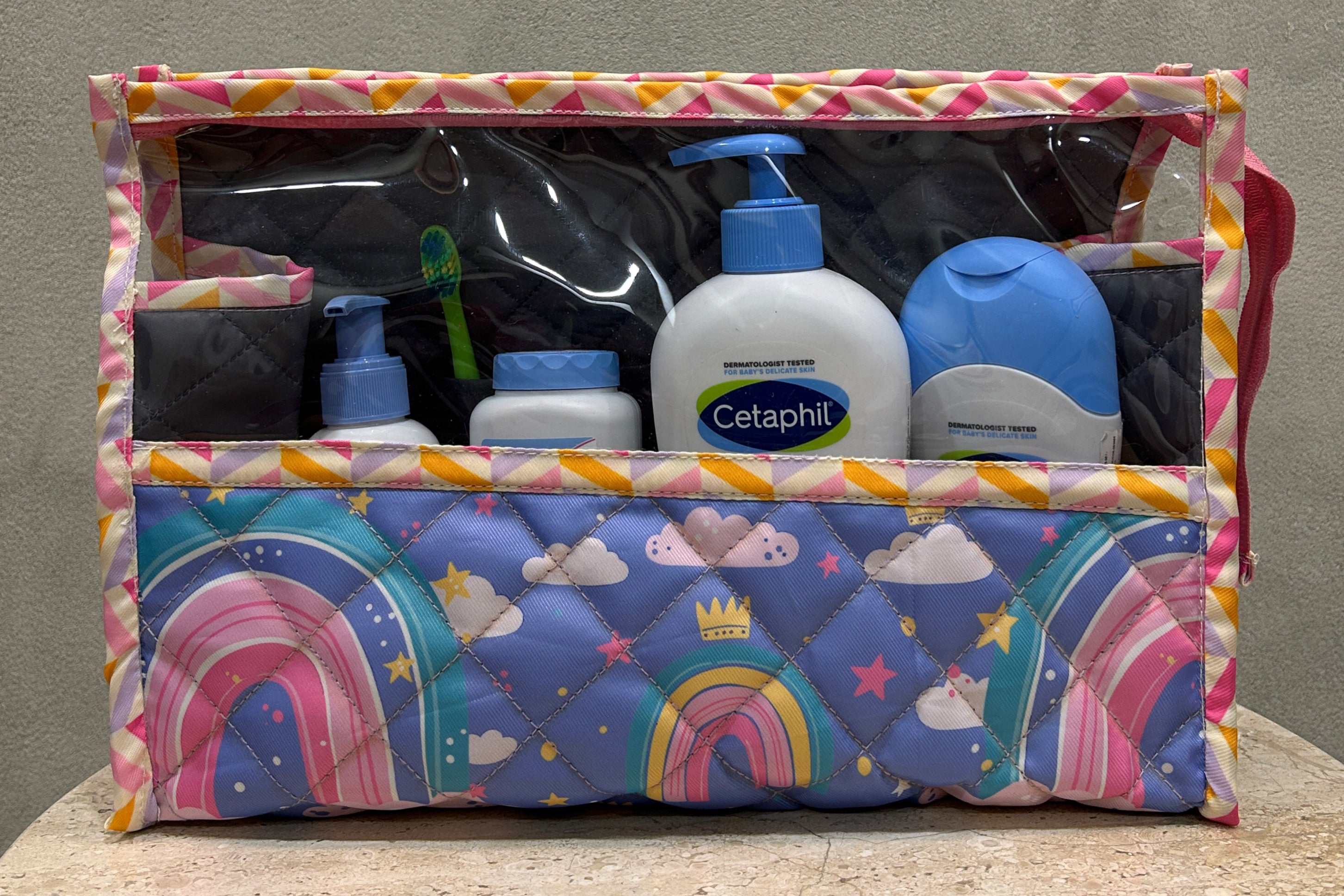 Rainbow Bliss Clear Toiletries Kit