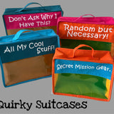 Quirky Text Color Block Suitcases
