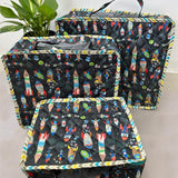 Set of 3 Quilted Suitcase Pouches