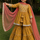 Mustard Yellow Sharara Set