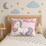 Pink Unicorn Name Pillow