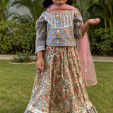 Grey Floral Lehenga