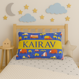 On The Wheels Name Pillow