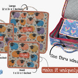 Set of 3 Quilted Suitcase Pouches