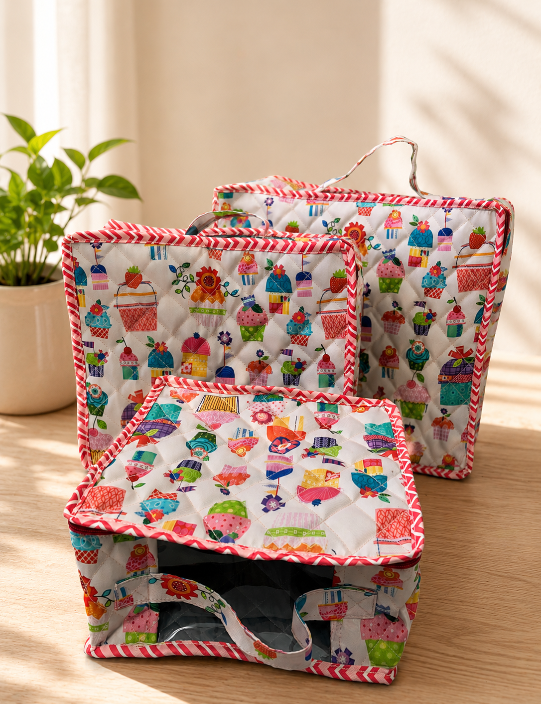 Set of 3 Quilted Suitcase Pouches