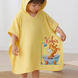 Giraffe Waffle Cloth Bath Poncho