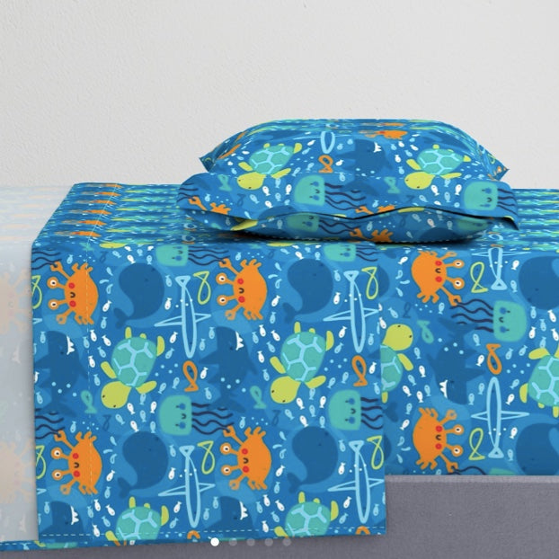 Underwater Ocean Dreams Bedsheet + 2 Pillow Covers