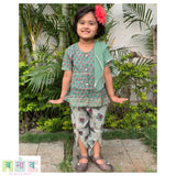 Block Printed Dhoti Peplum with Dupatta
