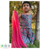 Sleeveless top sharara with dupatta