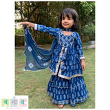 Indigo Sharara set with dupatta