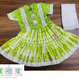 Green Shibori Lehenga