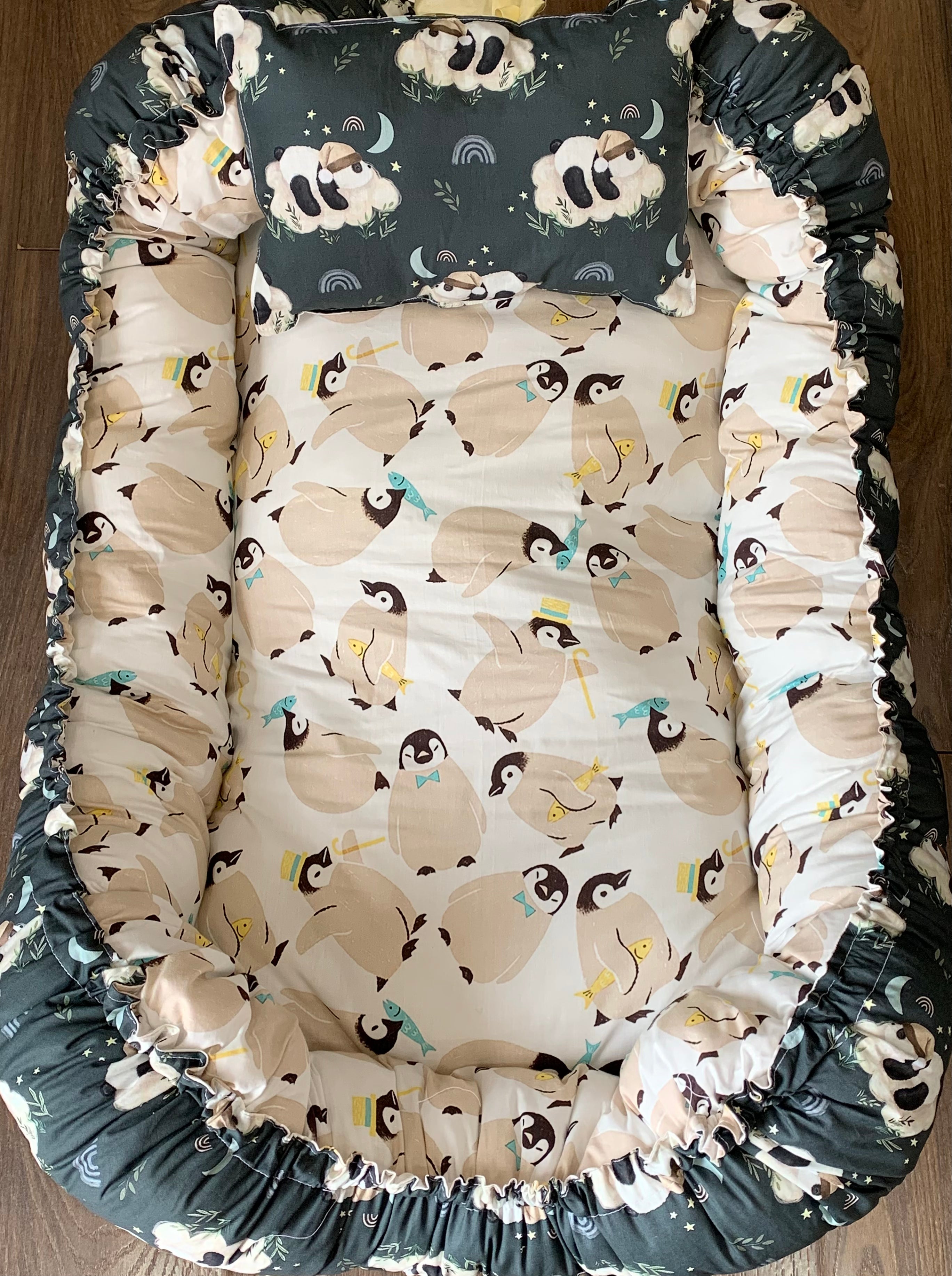Panda and Penguins Baby Nest