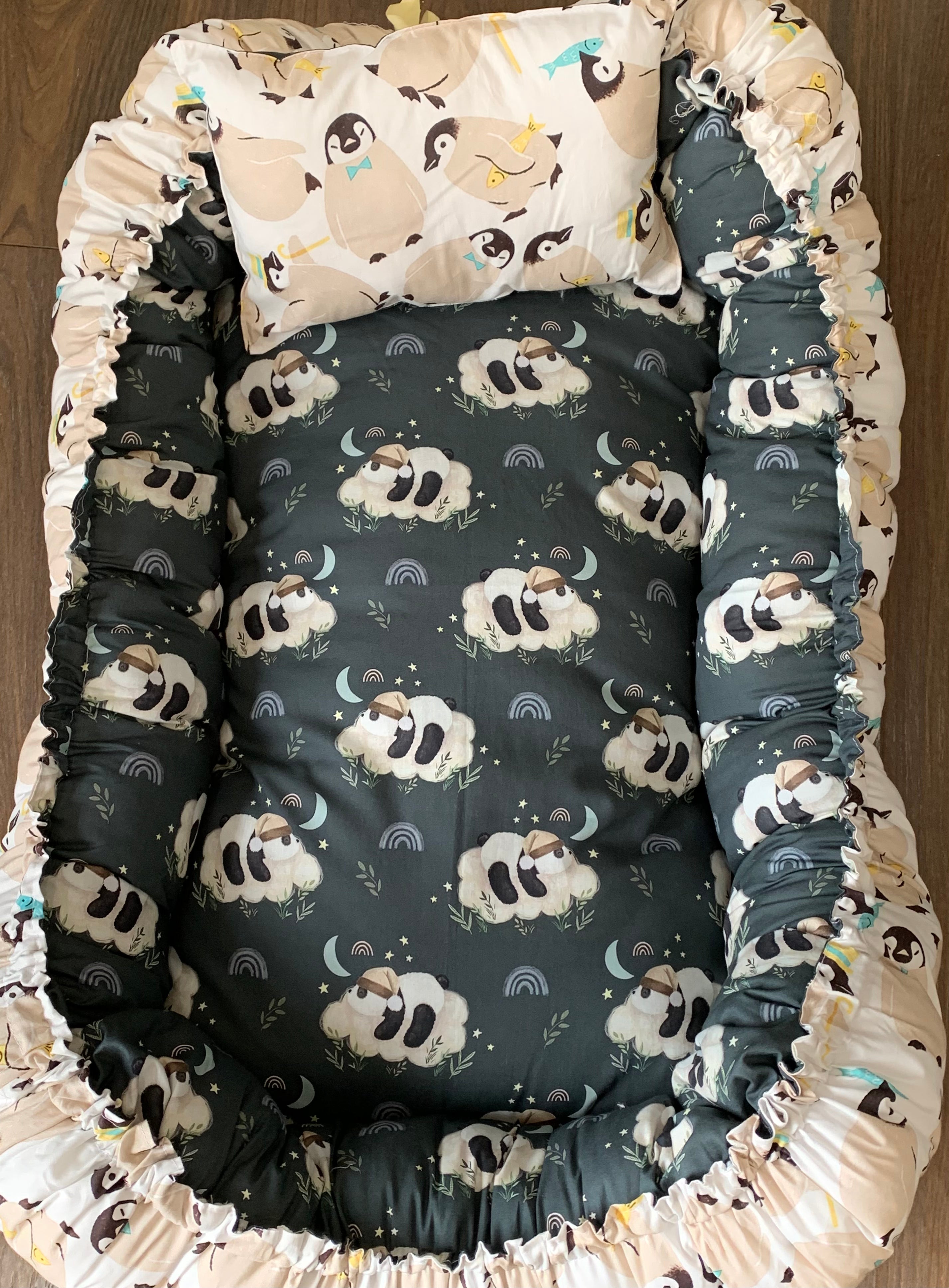 Panda and Penguins Baby Nest