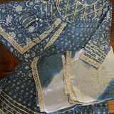 Blue Pure Cotton Sharara Set