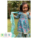 Sky blue sharara set